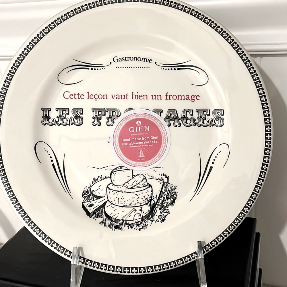 - GIEN Fine Porcelain “Les Fromages” Cheese Plate fr France